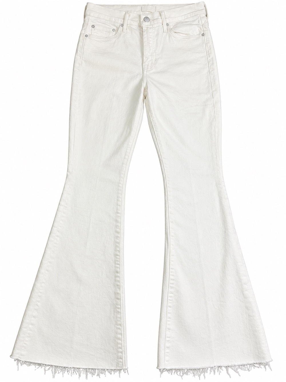 NWT MOTHER The Weekender Fray Jeans in White – Size 28